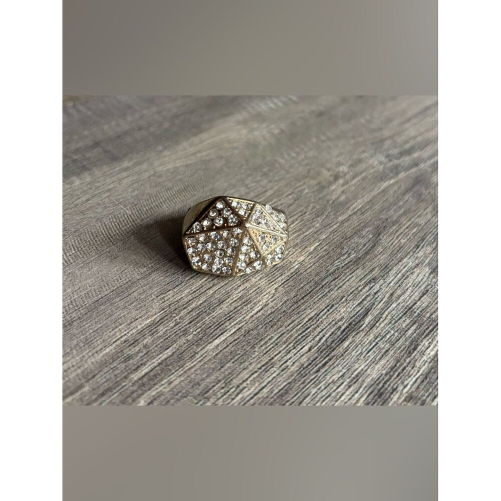 Fashion jewelry mens adjustable stretch metal and rhinestone chunky hip hop ring